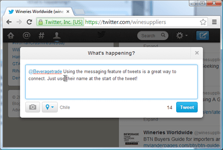 Using Twitter Wineries